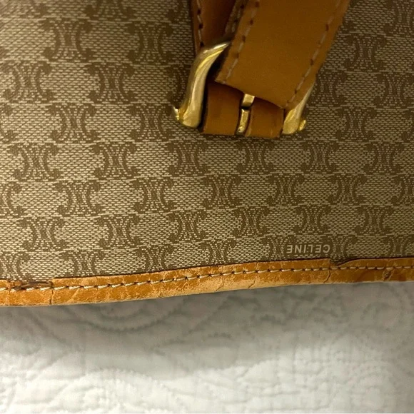 CELINE Classic Macadam Bucket Bag GUC 100% Authentic Brown/Tan- Vintage - Picture 13 of 17